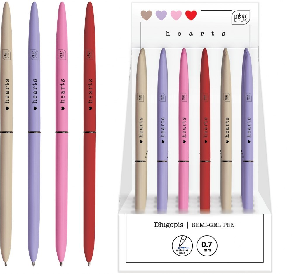 PEN AUT 0.7 SLIM HEARTS PUD A 24 INTERPRINT